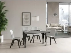 Mesa tipo libro 120/200x45/90 cm Paxon Double Cemento estructura Antracita