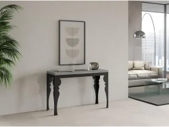 Mesa tipo libro 120/200x45/90 cm Paxon Double Cemento estructura Antracita