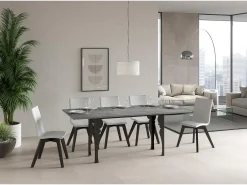 Mesa tipo libro 120/200x45/90 cm Paxon Double Cemento estructura Antracita