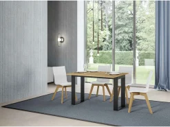 Mesa tipo libro 120/200x45/90 cm Tecno Double Roble Natural estructura Antracita