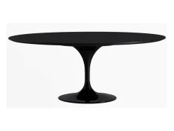Mesa tulipán oval extensible 160/220 cm negro mate-Color de la bandeja Negro mate-Anchura 170/230 cm-Color de los pies Blanco brillante