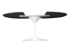 Mesa tulipán oval extensible 160/220 cm negro mate-Color de la bandeja Negro mate-Anchura 170/230 cm-Color de los pies Blanco brillante