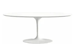 Mesa tulipán ovalada negro mate con base negro mate 225 cm-Color de la bandeja Negro mate-Anchura 240 cm-Color de los pies Negro mate