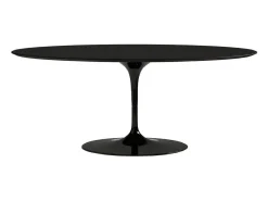 Mesa tulipán ovalada negro mate con base negro mate 225 cm-Color de la bandeja Negro mate-Anchura 240 cm-Color de los pies Negro mate