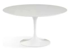 Mesa tulipán redonda 140 cm blanco mate-Color de la bandeja Blanco mate-Diámetro 160 cm-Color de los pies Blanco mate