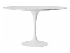 Mesa tulipán redonda, 110 cm, mármol negro, base negro mate-Bandeja Mármol negro de Marquinia-Diámetro 100 cm-Color de los pies Negro mate