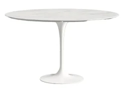 Mesa tulipán redonda, 110 cm, mármol negro, base negro mate-Bandeja Mármol negro de Marquinia-Diámetro 90 cm-Color de los pies Blanco brillante