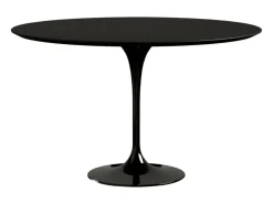 Mesa tulipán redonda extensible de gama alta-Color de la bandeja Blanco mate-Anchura 170/230 cm-Color de los pies Blanco brillante