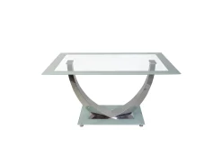Mesa Unique blanca pata cromada
