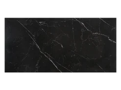 Mesa VELENA – Rectangular 180 cm – Tablero de piedra sinterizada y acero cromado – Estilo barroco
