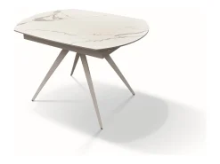 Mesa vitrocerámica efecto mármol, metal blanco, extensible 120x90 - LAVEZZI