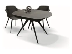 Mesa vitrocerámica gris, metal antracita, extensible 120x90 - LAVEZZI
