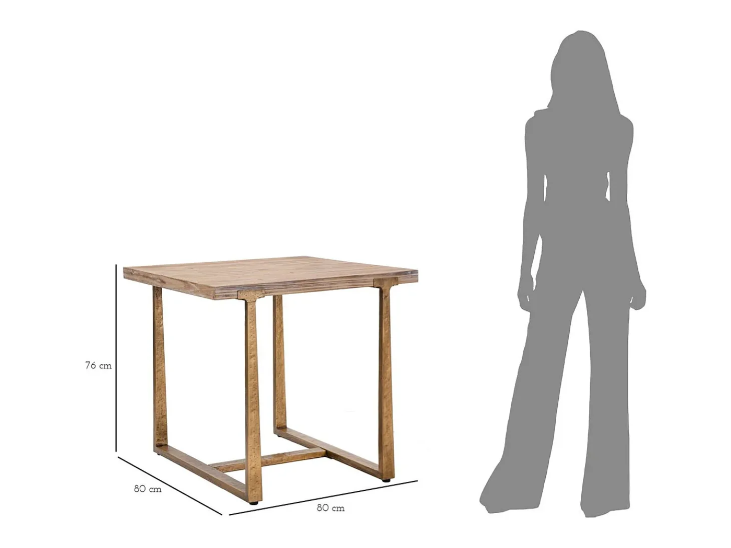 Mesa VKH577, Marrón, 80x80x76 cm, Kendra Home