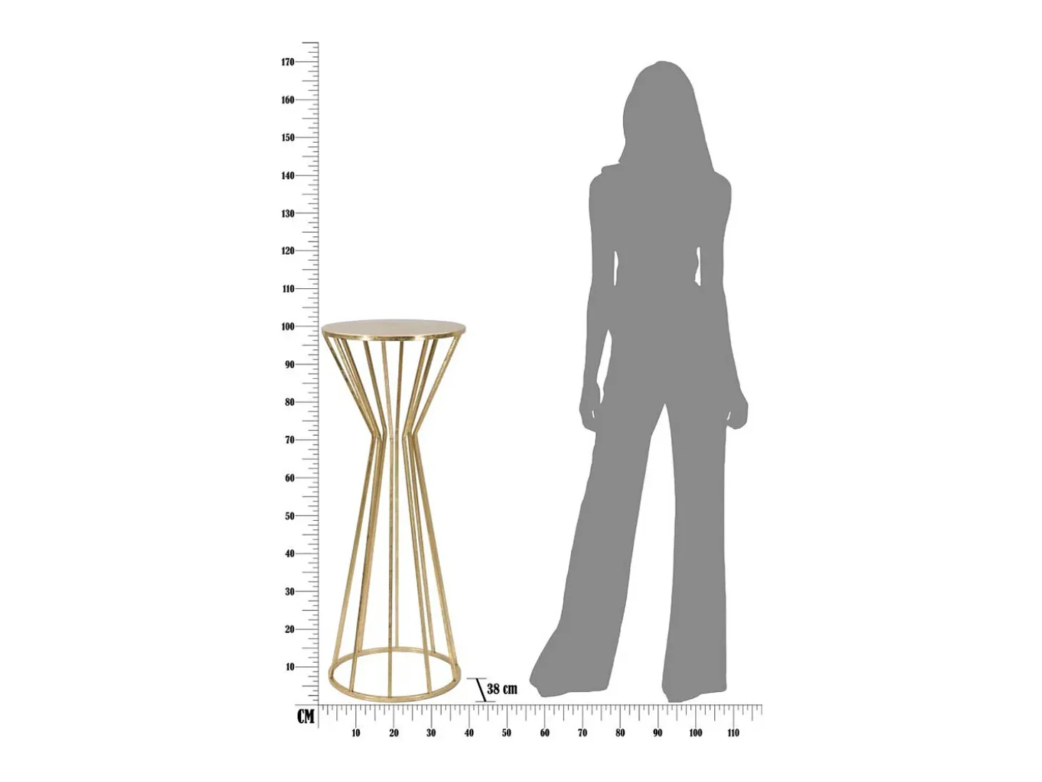 Mesa VKH580, Oro, 38x38x100 cm, Kendra Home