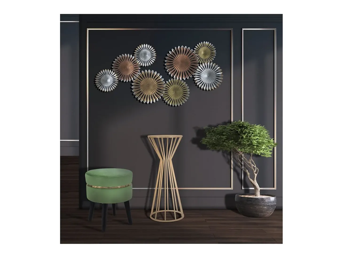 Mesa VKH580, Oro, 38x38x100 cm, Kendra Home