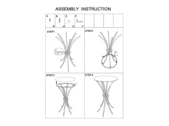 Mesa VKH880, Oro, 40x40x81 cm, Kendra Home