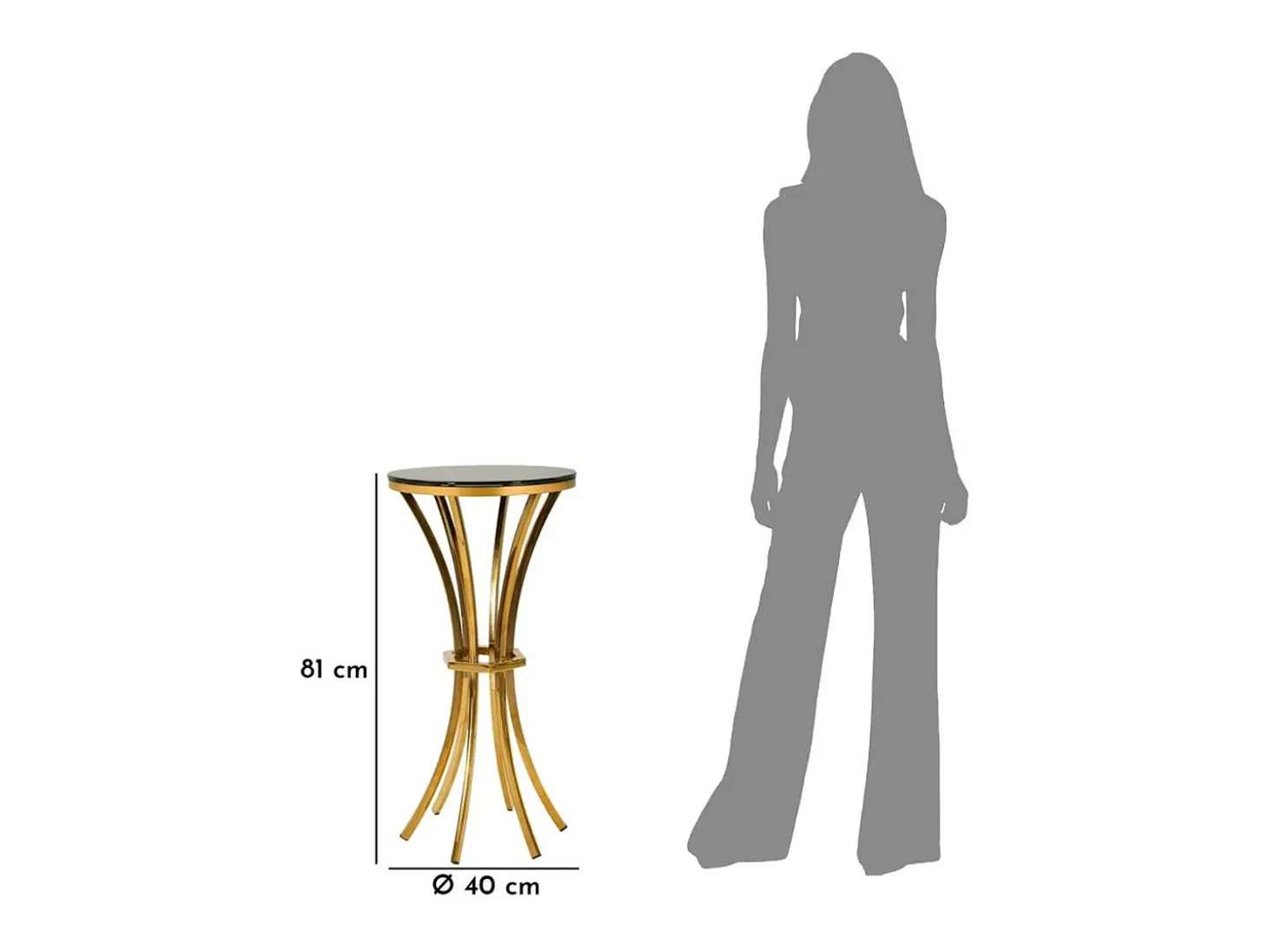 Mesa VKH880, Oro, 40x40x81 cm, Kendra Home