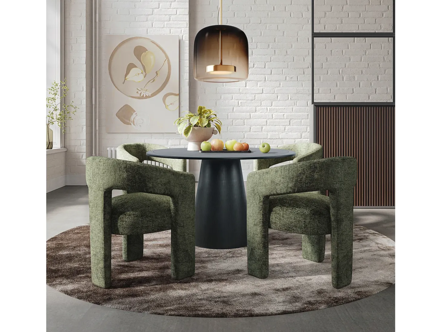 Mesa 127x76x127 cm negra Avola AV2271-50B