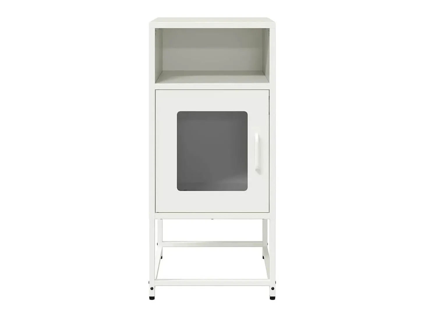 Mesita de noche blanca 36x39x78 cm acero laminado en frío