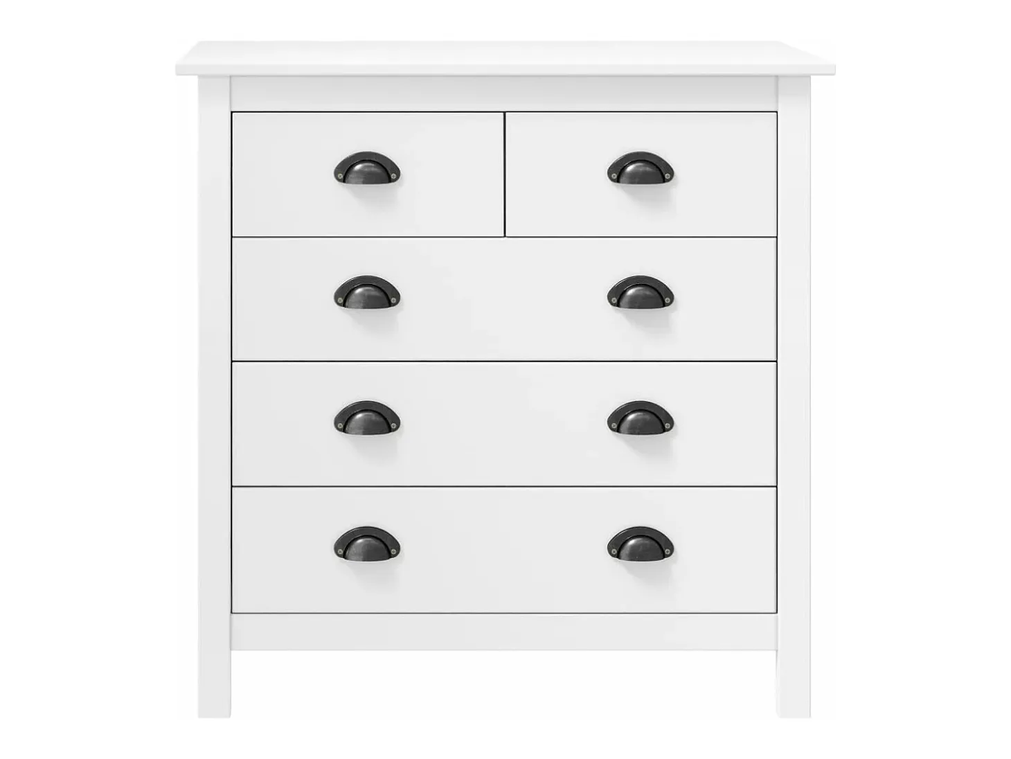 Mesita de noche Hill madera maciza de pino blanco 79x40x80 cm ES675764
