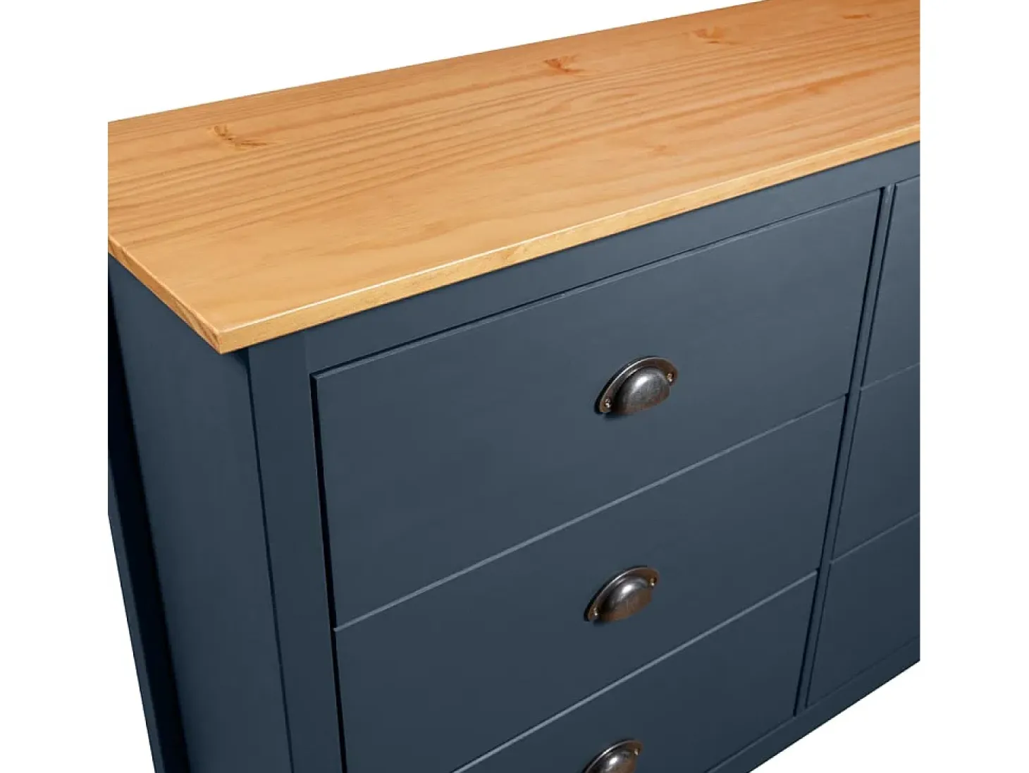 Mesita de noche Hill madera maciza de pino gris 125x40x80 cm
