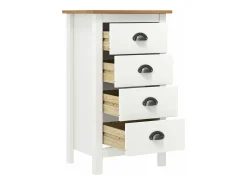Mesita de noche Hill madera maciza de pino blanco 46x35x49,5 cm