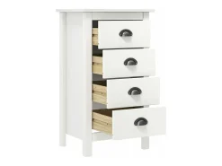 Mesita de noche Hill madera maciza de pino blanco 46x35x49,5 cm ES846444