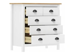 Mesita de noche Hill madera maciza de pino blanco 79x40x80 cm ES437468