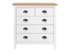 Mesita de noche Hill madera maciza de pino blanco 79x40x80 cm ES437468