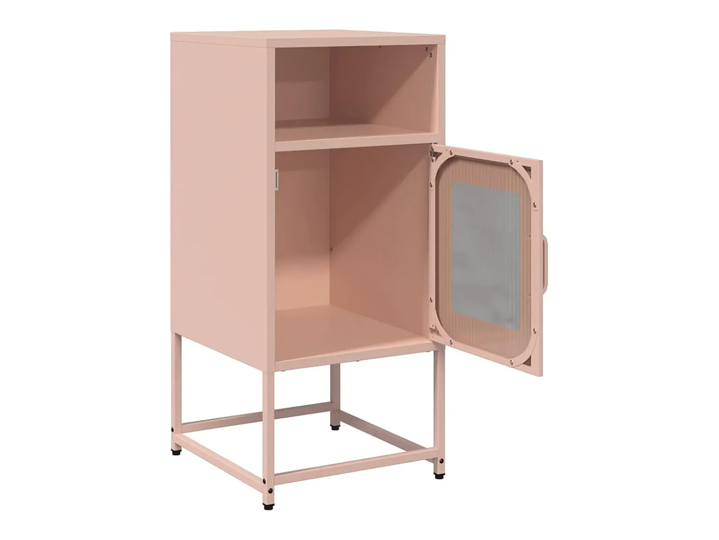 Mesita de noche rosa 36x39x78 cm acero laminado en frío
