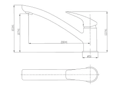Mezclador cromado Silo para fregadero Essebagno