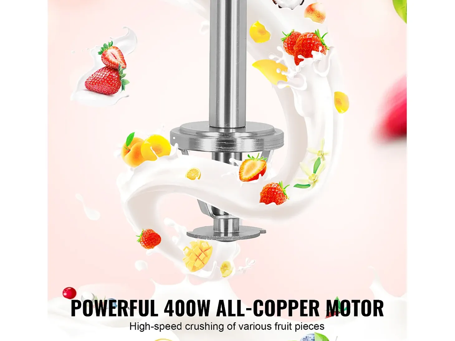 Mezclador de Helado SucceBuy 400 W, Mezclador, Máquina de Remover, Control de Velocidad Continuo, Acero Inoxidable 304, 3 Tazas de Mano