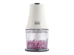 Mini Picadora Black & Decker 260W 500ml Blanca - Cuchillas de Acero Inoxidable, 2 Funciones Mezclar y Picar, Pies Antideslizantes