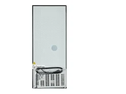 Mini refrigerador de 106 L, refrigerador de 60 L + congelador de 46 L, 7 niveles de temperatura, LED, acero inoxidable, negro y plateado (42,5 x 44,5 x 102 cm)