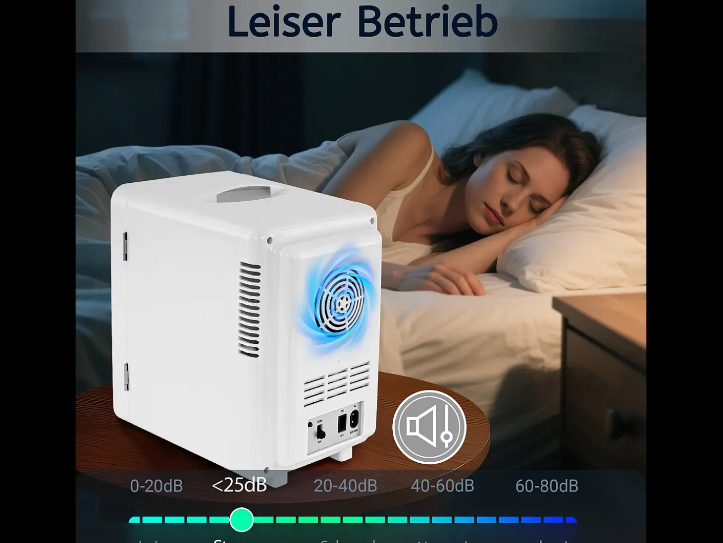 Mini refrigerador NETTLIFE de 6 litros: refrigerador pequeño silencioso de 12 V y 230 V con espejo e iluminación LED.