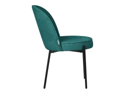 ML-Design 4 Sillas de comedor redondas azul petrol poliéster tapizado con patas de metal asiento acolchado con respaldo diseño atemporal ergonómico