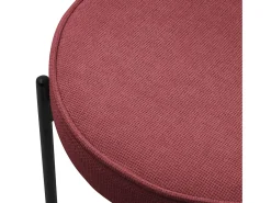 ML-Design 2 Sillas de comedor redondas rojas poliéster tapizado con patas de metal asiento acolchado con respaldo diseño atemporal mueble ergonómico