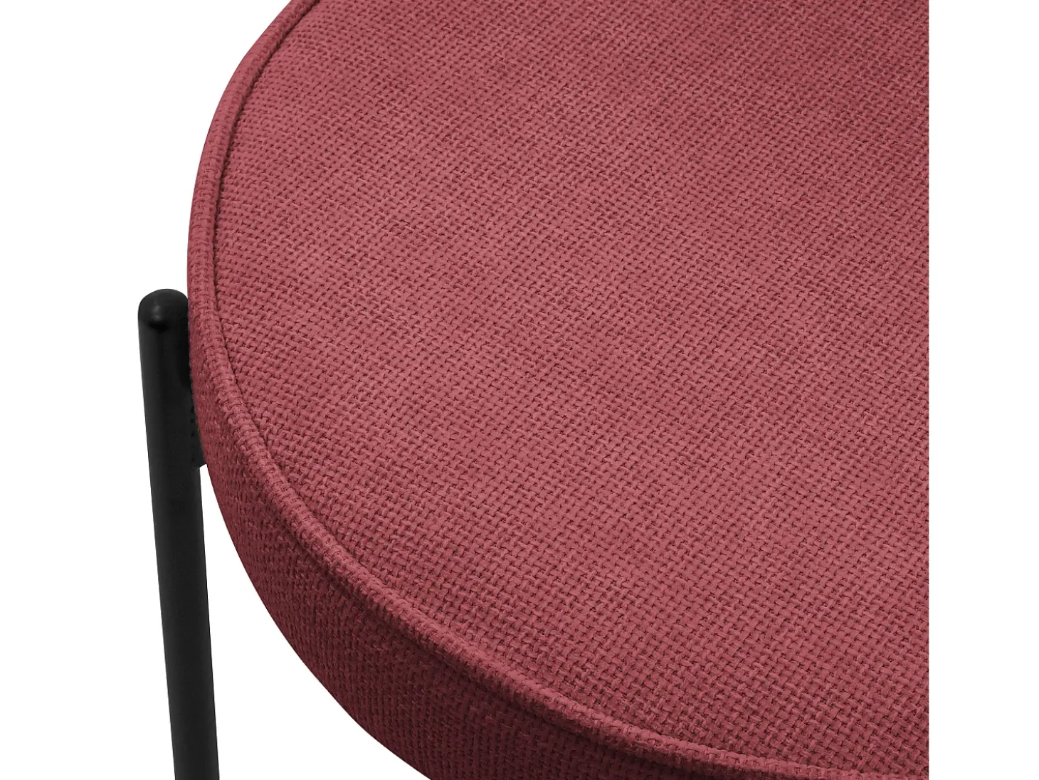 ML-Design 2 Sillas de comedor redondas rojas poliéster tapizado con patas de metal asiento acolchado con respaldo diseño atemporal mueble ergonómico
