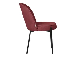 ML-Design 2 Sillas de comedor redondas rojas poliéster tapizado con patas de metal asiento acolchado con respaldo diseño atemporal mueble ergonómico