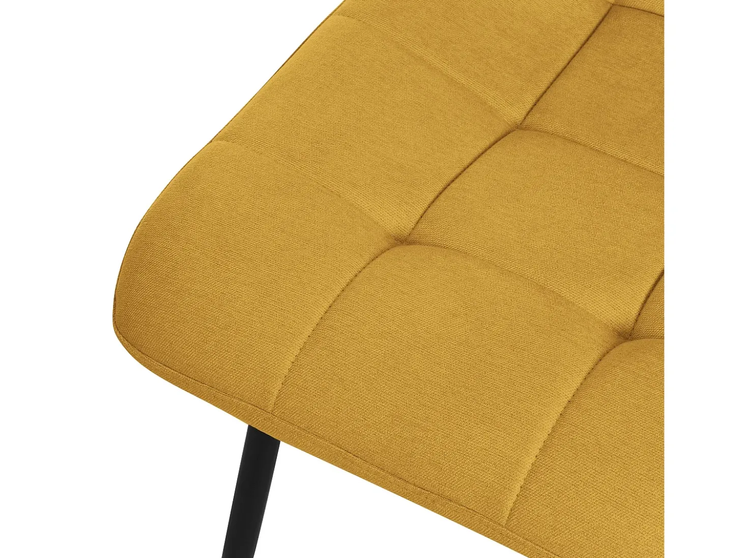 ML-Design Silla de comedor amarillo mostaza (juego de 2), Silla de salón con tapicería de tela