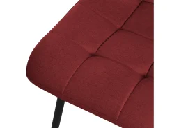 ML-Design Silla de comedor juego de 2 piezas rojo, Silla de salón con tapicería de tela y patas de metal negro