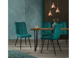 ML-Design Silla de comedor set de 2 piezas petróleo, Silla de salón con tapicería de tela