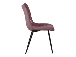 ML-Design Silla de comedor set de 2 piezas Old Rose, Silla de salón con tapicería de tela y patas de metal negro