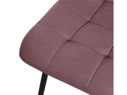 ML-Design Silla de comedor set de 2 piezas Old Rose, Silla de salón con tapicería de tela y patas de metal negro