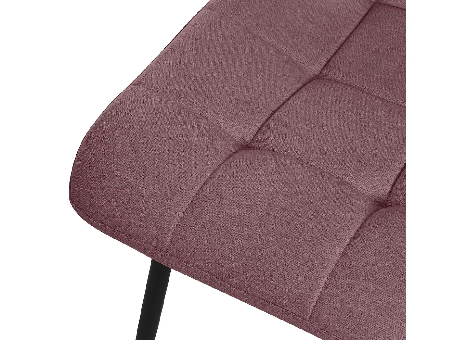 ML-Design Silla de comedor set de 2 piezas Old Rose, Silla de salón con tapicería de tela y patas de metal negro