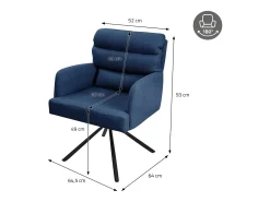 ML-Design Silla de Comedor Azul Oscuro, Giratoria Car Position