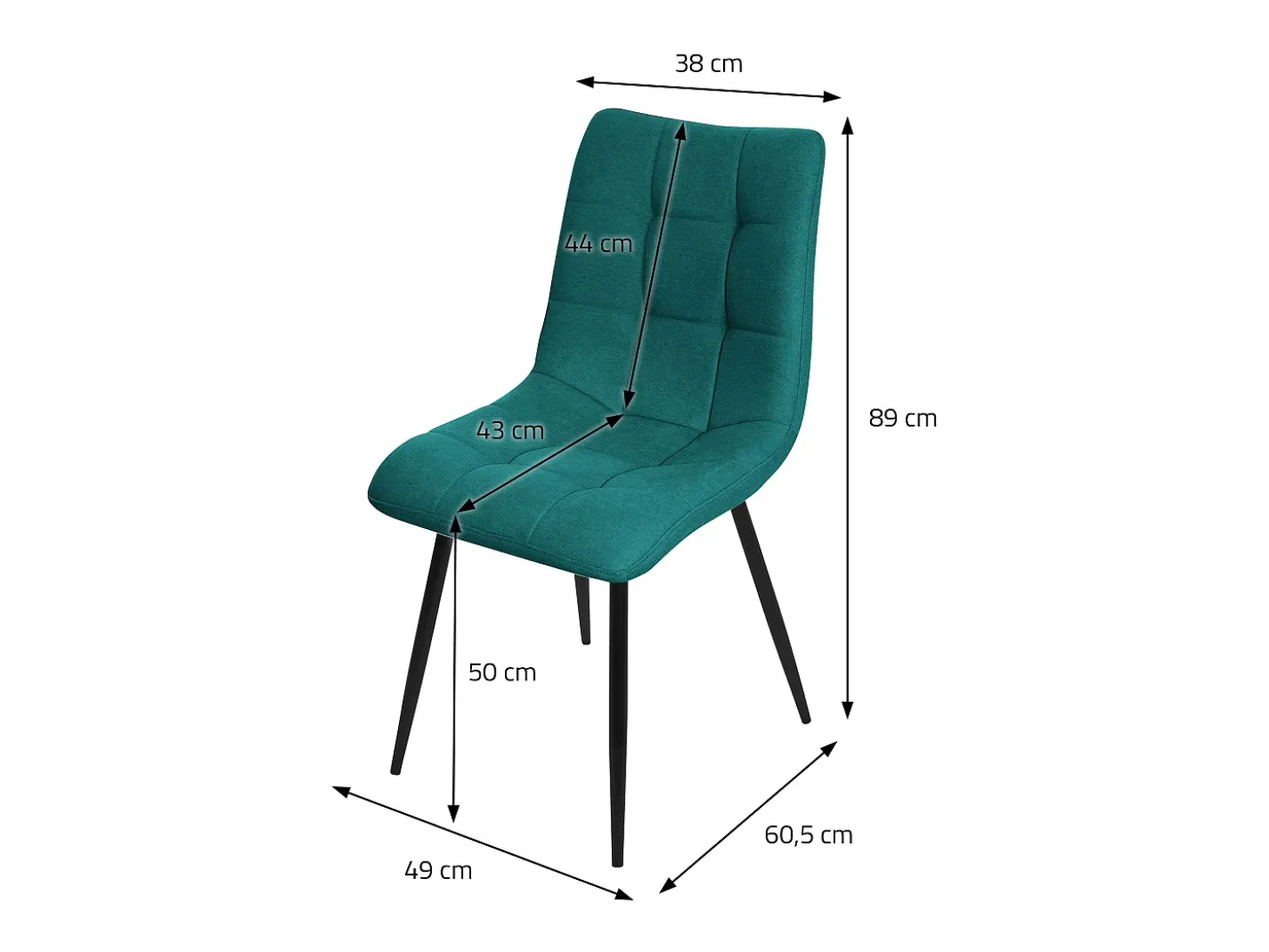 ML-Design Silla de comedor juego de 6 piezas petróleo, Silla de salón con tapicería de tela