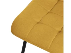 ML-Design Silla de comedor juego de 6 piezas amarillo mostaza, Silla de salón con tapicería de tela y patas de metal negro