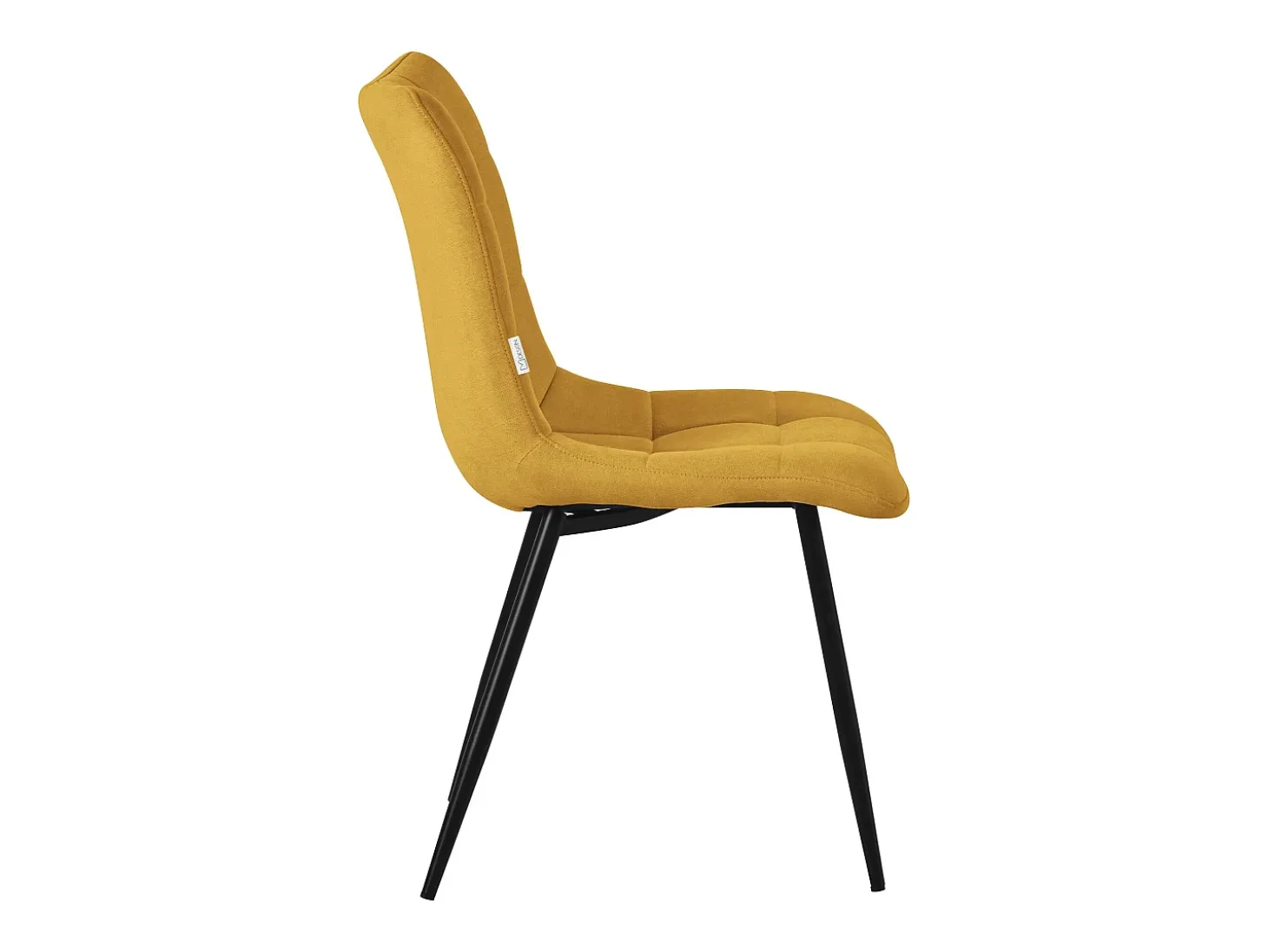 ML-Design Silla de comedor juego de 6 piezas amarillo mostaza, Silla de salón con tapicería de tela y patas de metal negro