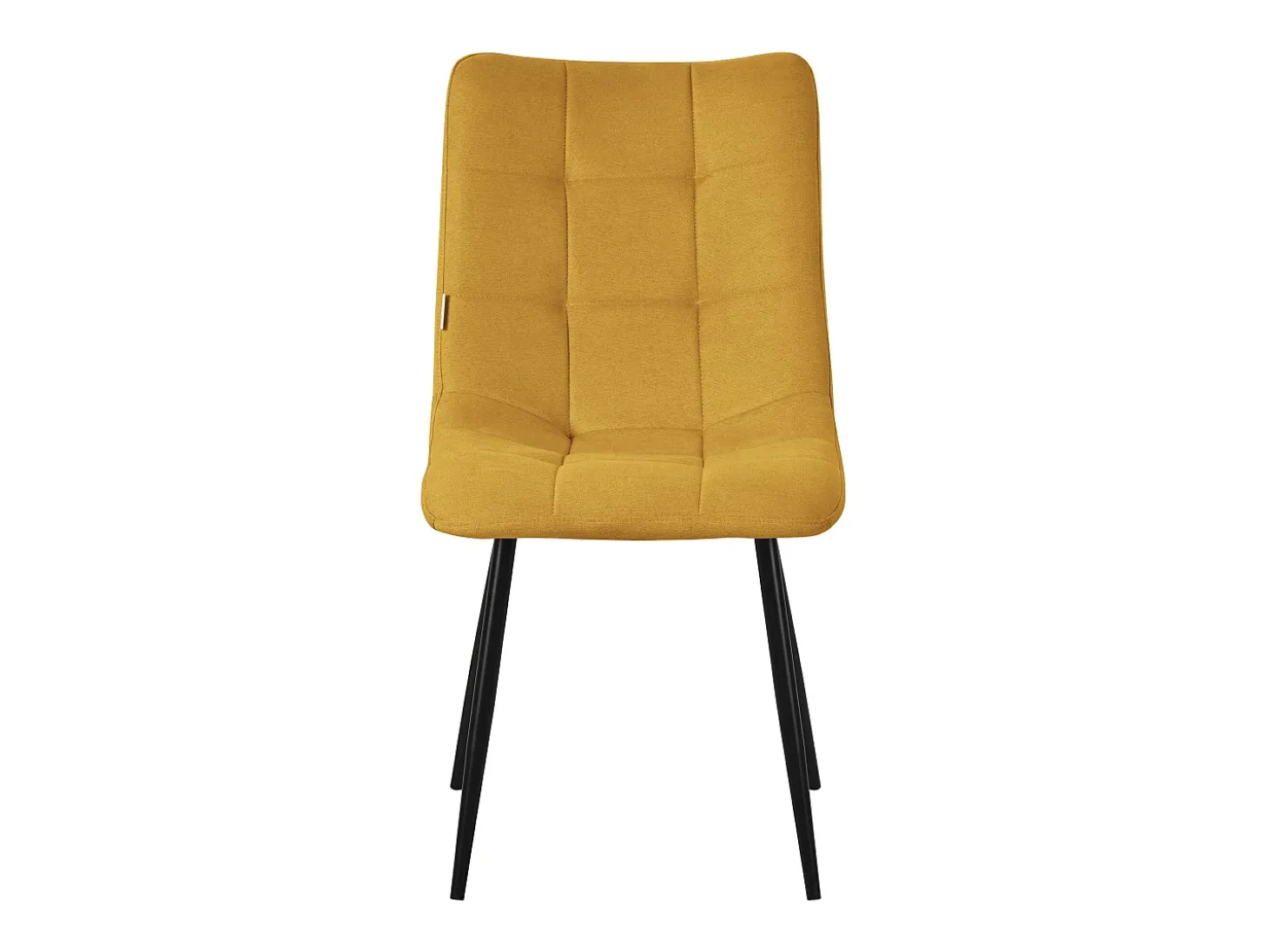 ML-Design Silla de comedor juego de 6 piezas amarillo mostaza, Silla de salón con tapicería de tela y patas de metal negro